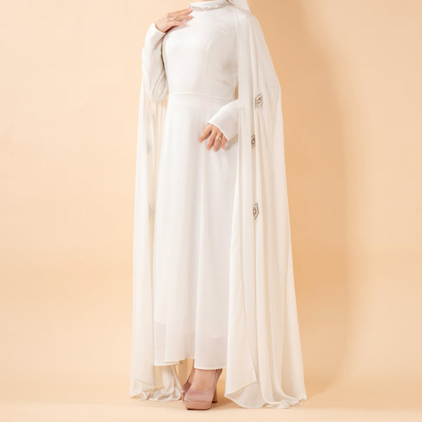 Luxury Satin Royal Cape Abaya(MA326)