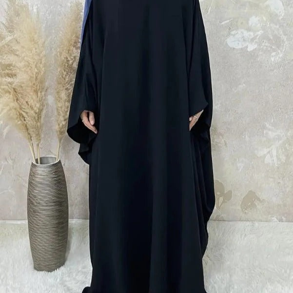 Modest Batwing Sleeve  Loose Solid Color Maxi Abaya(MA172)