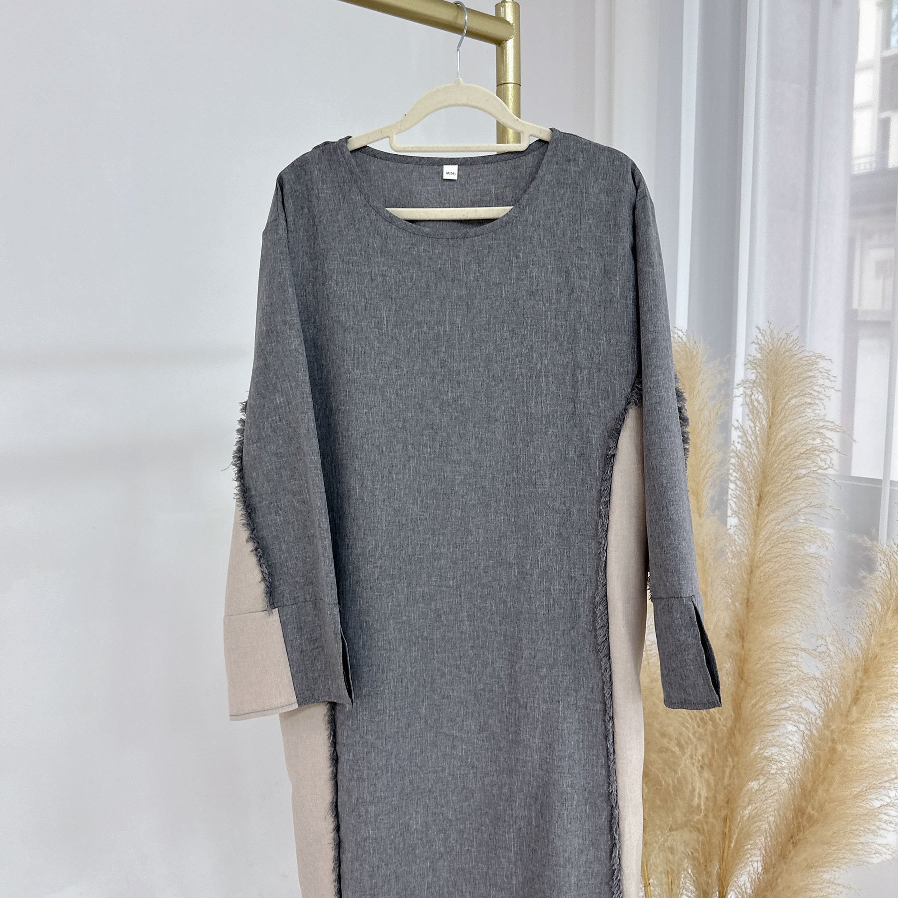Archive Piece Two-Tone Frayed Patchwork Tunic - MP046 (Size M Only)