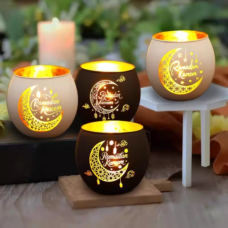 Ramadan Scented Candle Glass Holder Set (MAC391)