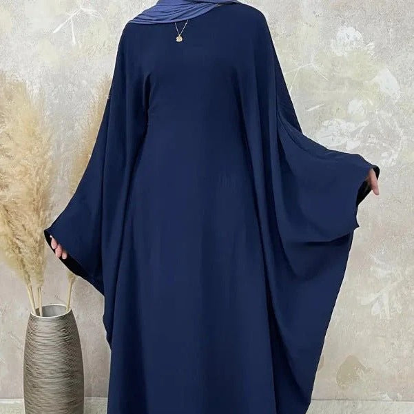 Modest Batwing Sleeve  Loose Solid Color Maxi Abaya(MA172)