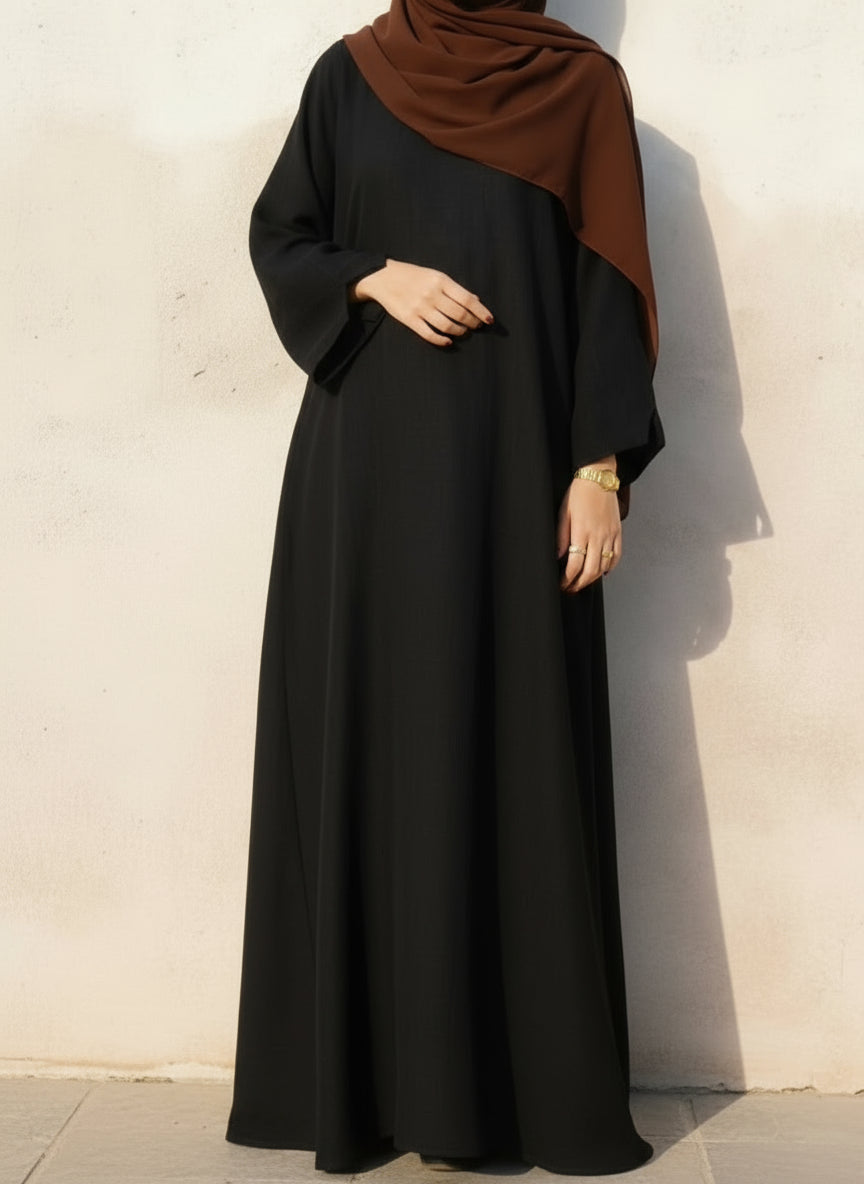 Premium Linen Effect Pullover Abaya with Pockets (MA341)