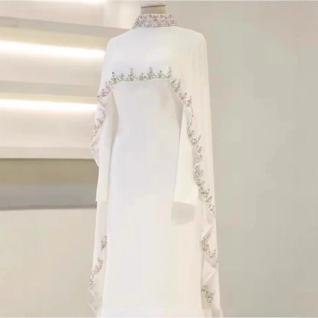 Celestial Rhinestone Cape Abaya | Luxury 2-Piece Set (MA251)