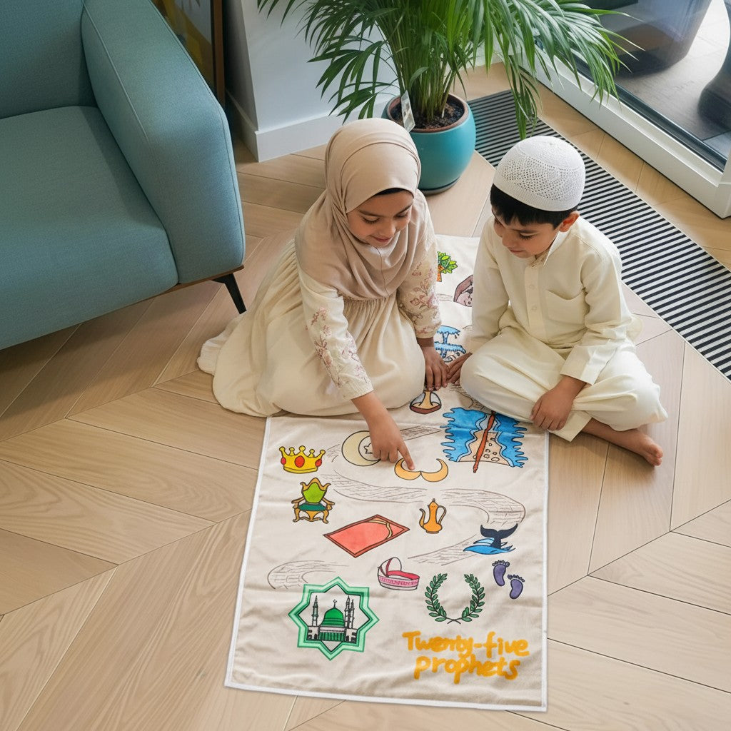 Interactive Islamic Illustrated Kids Prayer Mat (MR084)