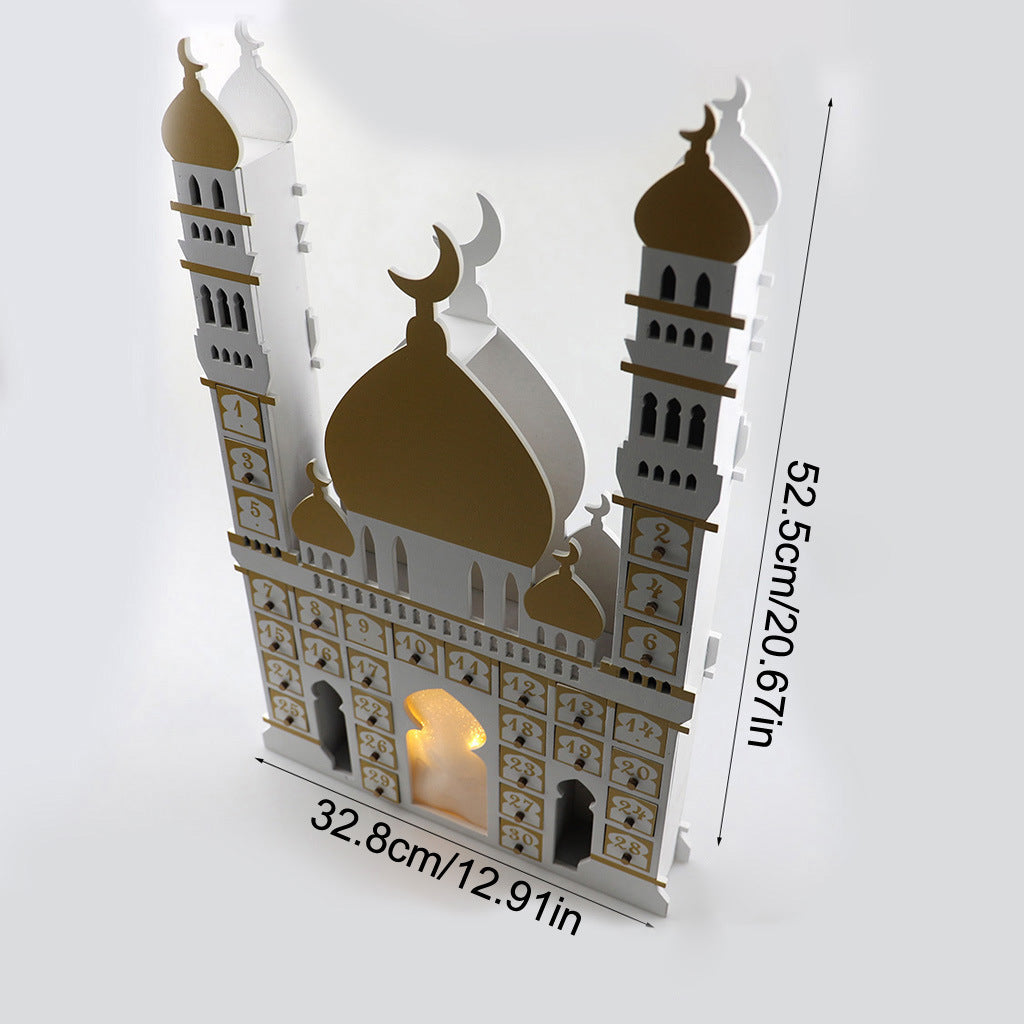 Wooden Arabic Castle Ramadan Countdown (MAC384)