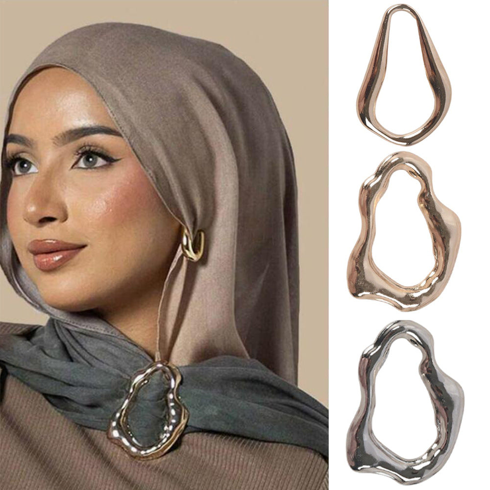 Irregular Metal Hijab Ring(MAC365)