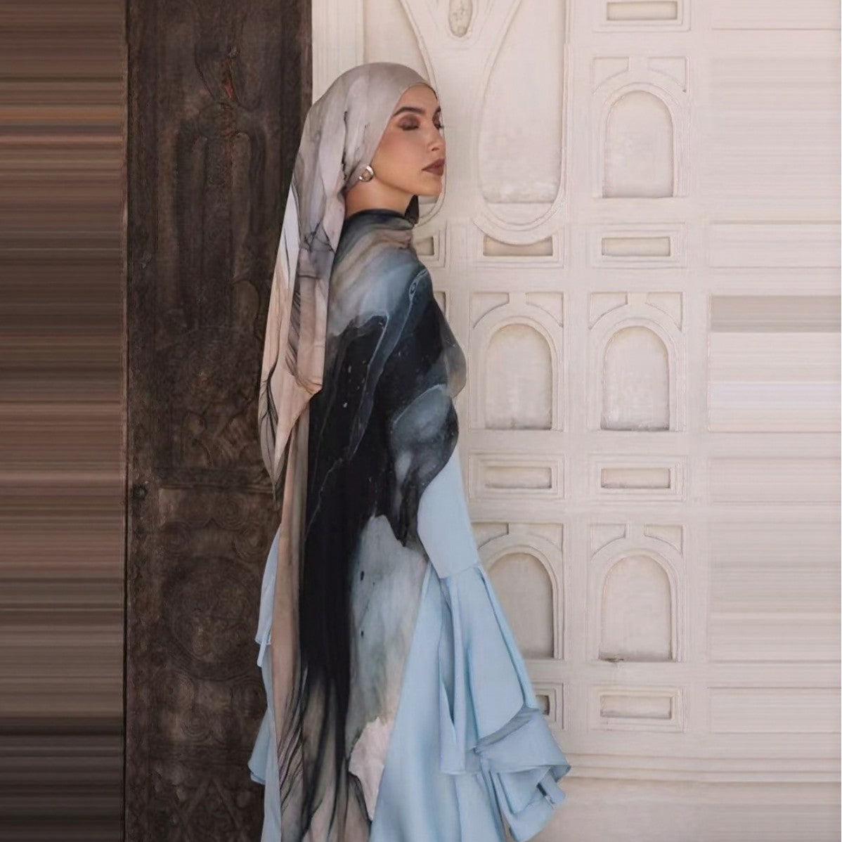 Printed Cotton Hijab Scarf | Soft Breathable Long Headscarf(MH201)