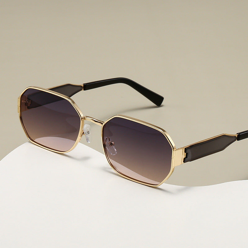 Vintage Narrow Frame Sunglasses – Retro Chic Accented Lenses for Women (MAC262)