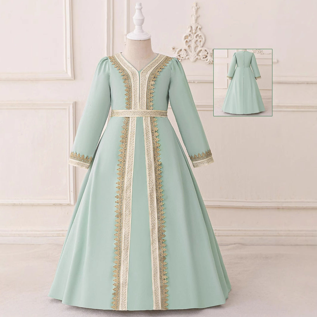Girls Embroidered Kaftan Dress(MKG019)