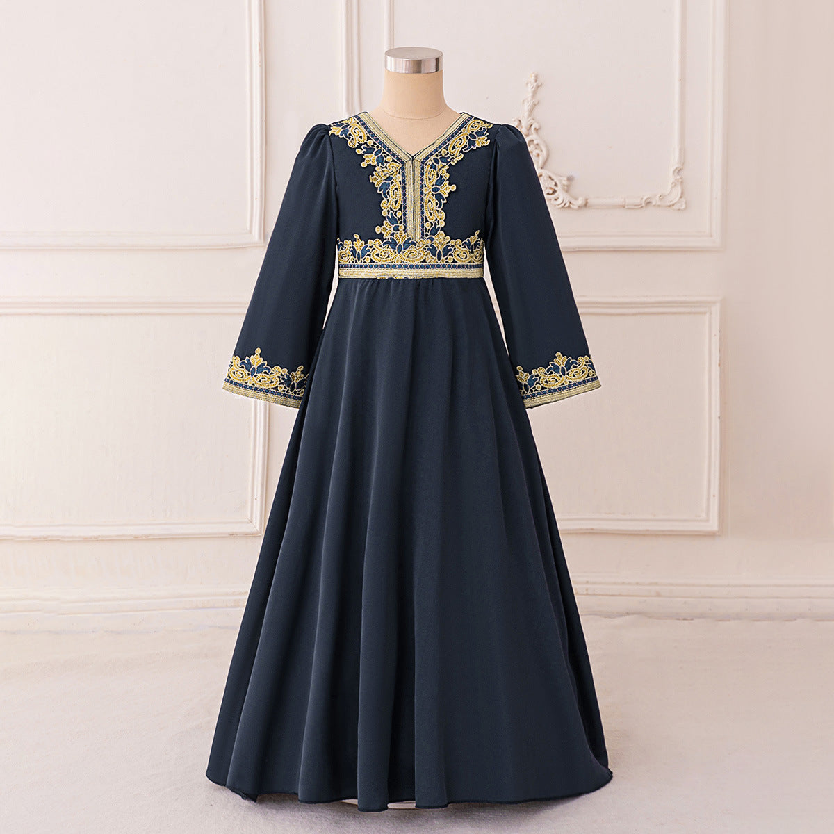 Girls Embroidered Kaftan Dress(MKG020)