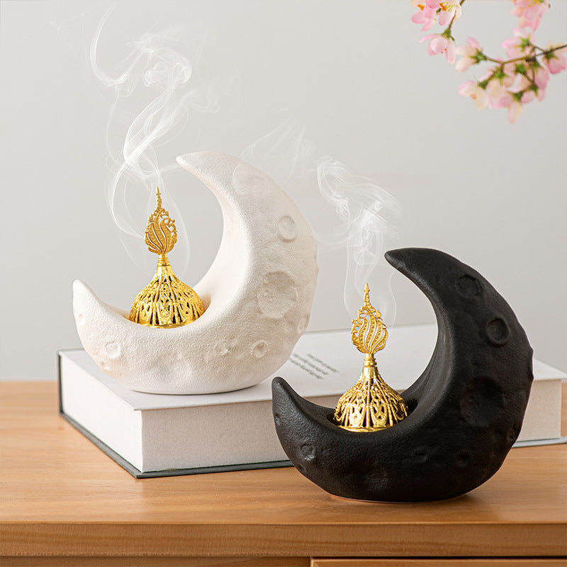 Crescent Ceramic Desktop Incense Burner (MAC400)