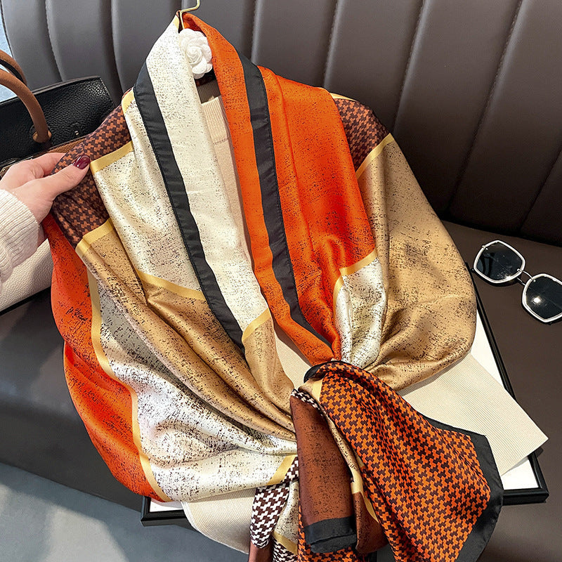 Long-Length Printed Satin Elegance Hijab (MH173)