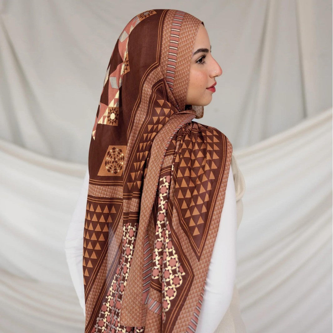 Poly-Cotton Printed Hijab Scarf(MH214)