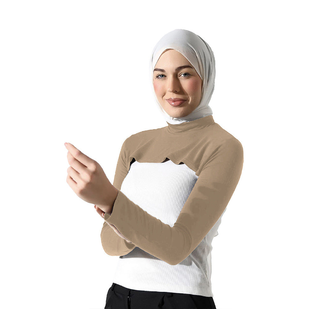 🎁 Modest Shoulder-Cover Base Layer Versatile Sleeveless Inner Top with Attached Sleeves | One Size (MAC409) (100% off)