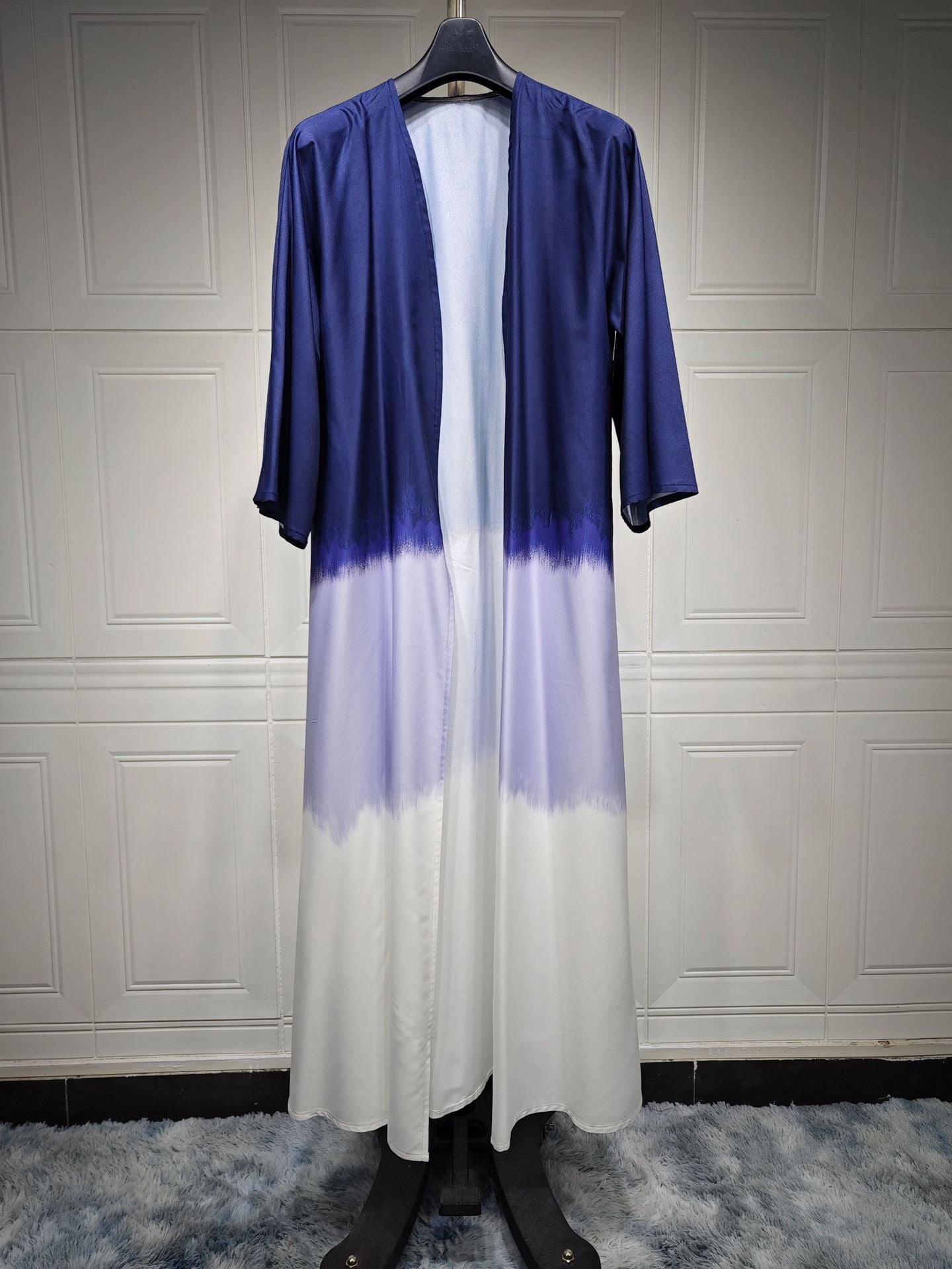 Tie-Dye Cape Cardigan Dress Abaya | Gradient Open Front Kimono Cover(MOA221)