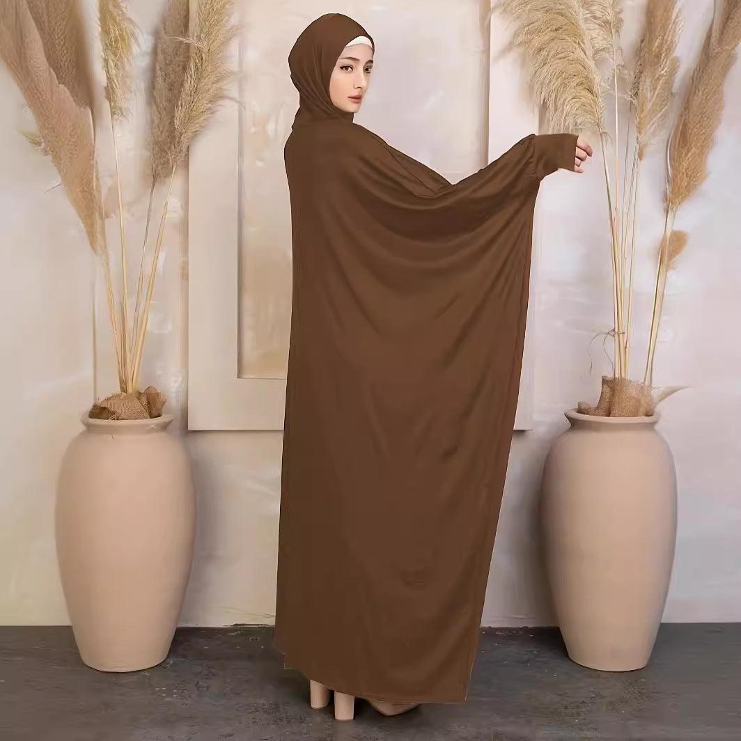 MA069 Solid Colour Loose Bat Sleeve Abaya - Mariam's Collection