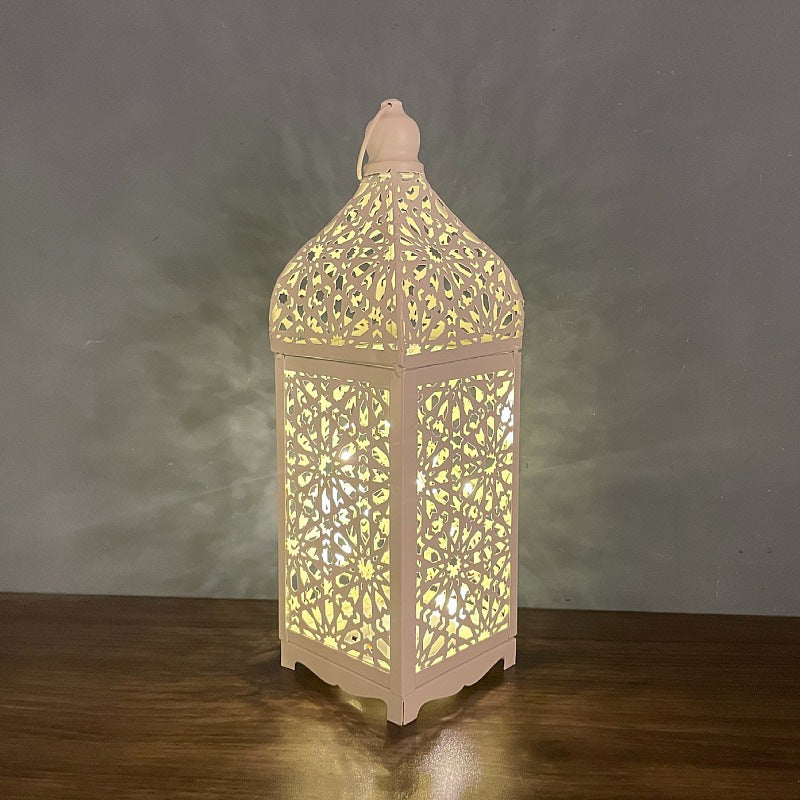 Festive Home Craft Decor Ramadan Hollow Moroccan Iron Lantern (MAC402)