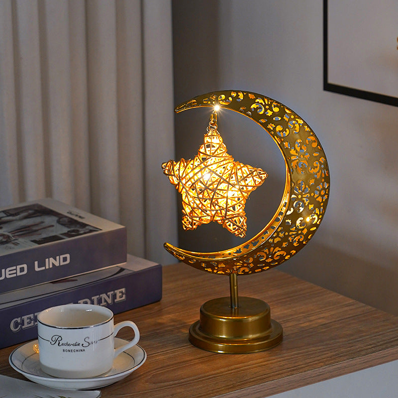 Ramadan Iron Star & Crescent Lamp Festive Candle Holder Decor (MAC399)