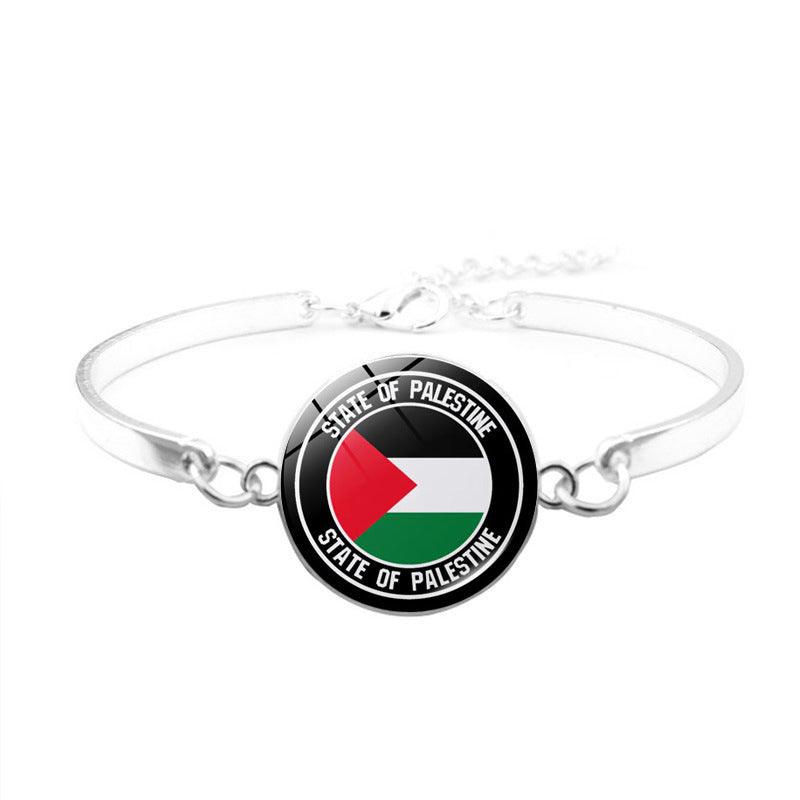 MAC081 Palestinian flag keffiyeh bracelet - Mariam's Collection