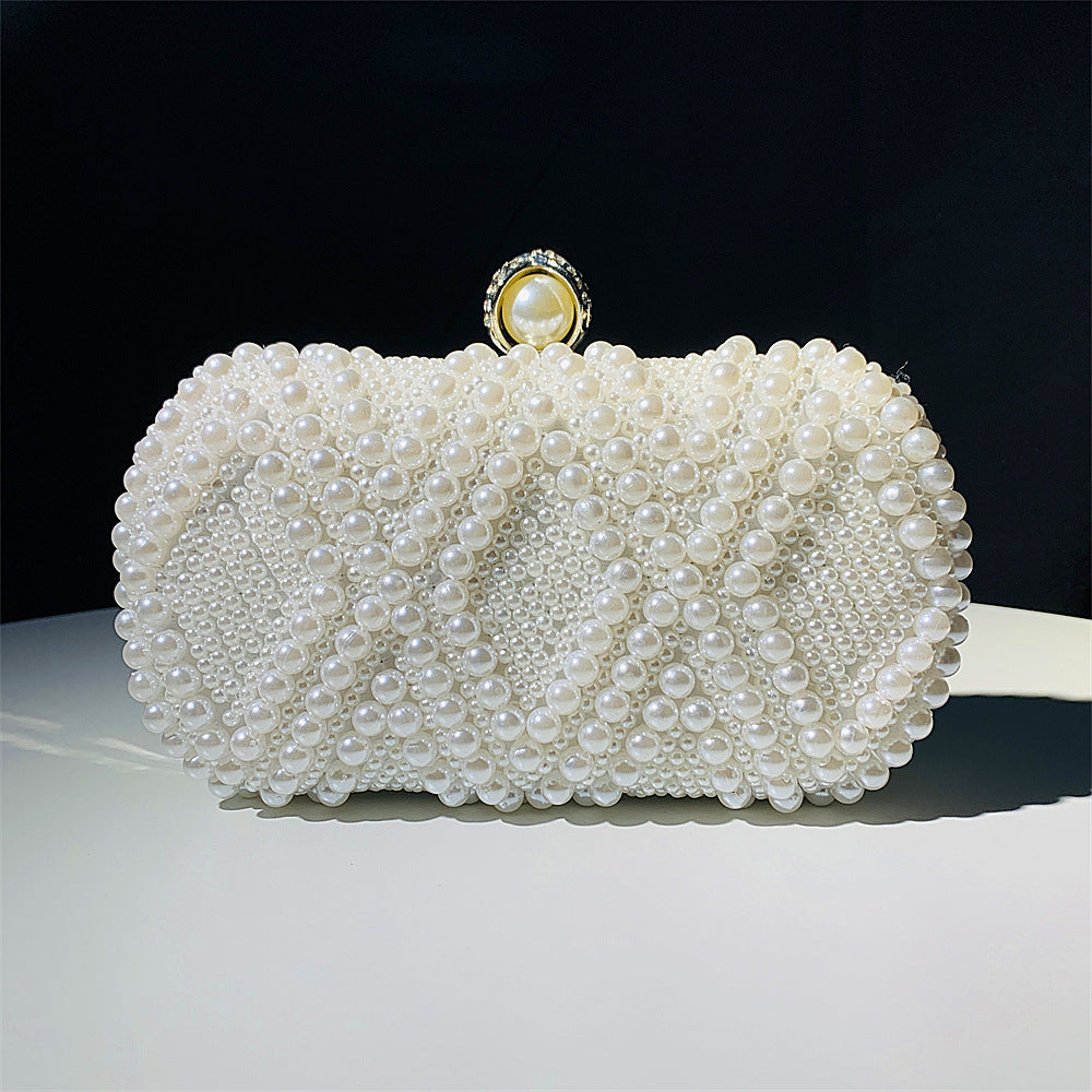 Hand-Beaded Pearl Evening Elegance Handbag (MAC286)