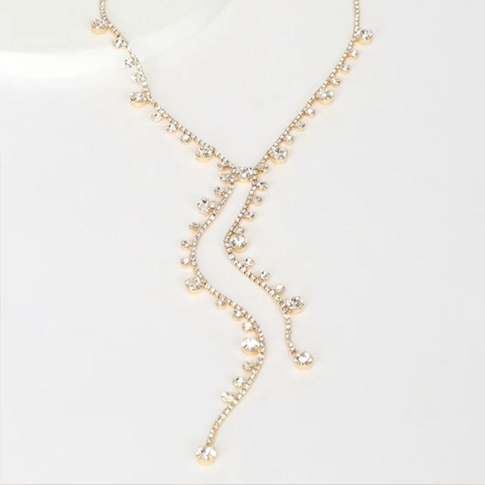 MAC088 Personalized Long Tassel Irregular Diamond Necklace - Mariam's Collection