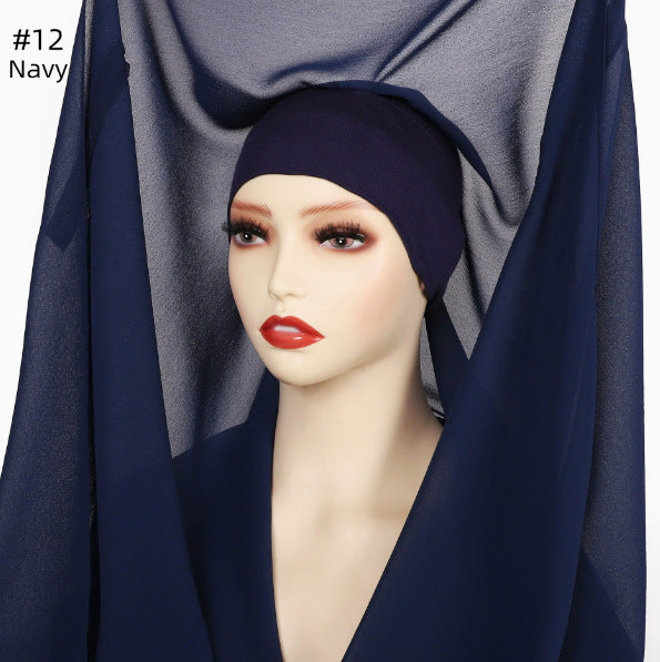 Magnetic Chiffon Instant Hijab | Easy-Wear Square Scarf with Anti-Slip Magnetic Closure(MH152)