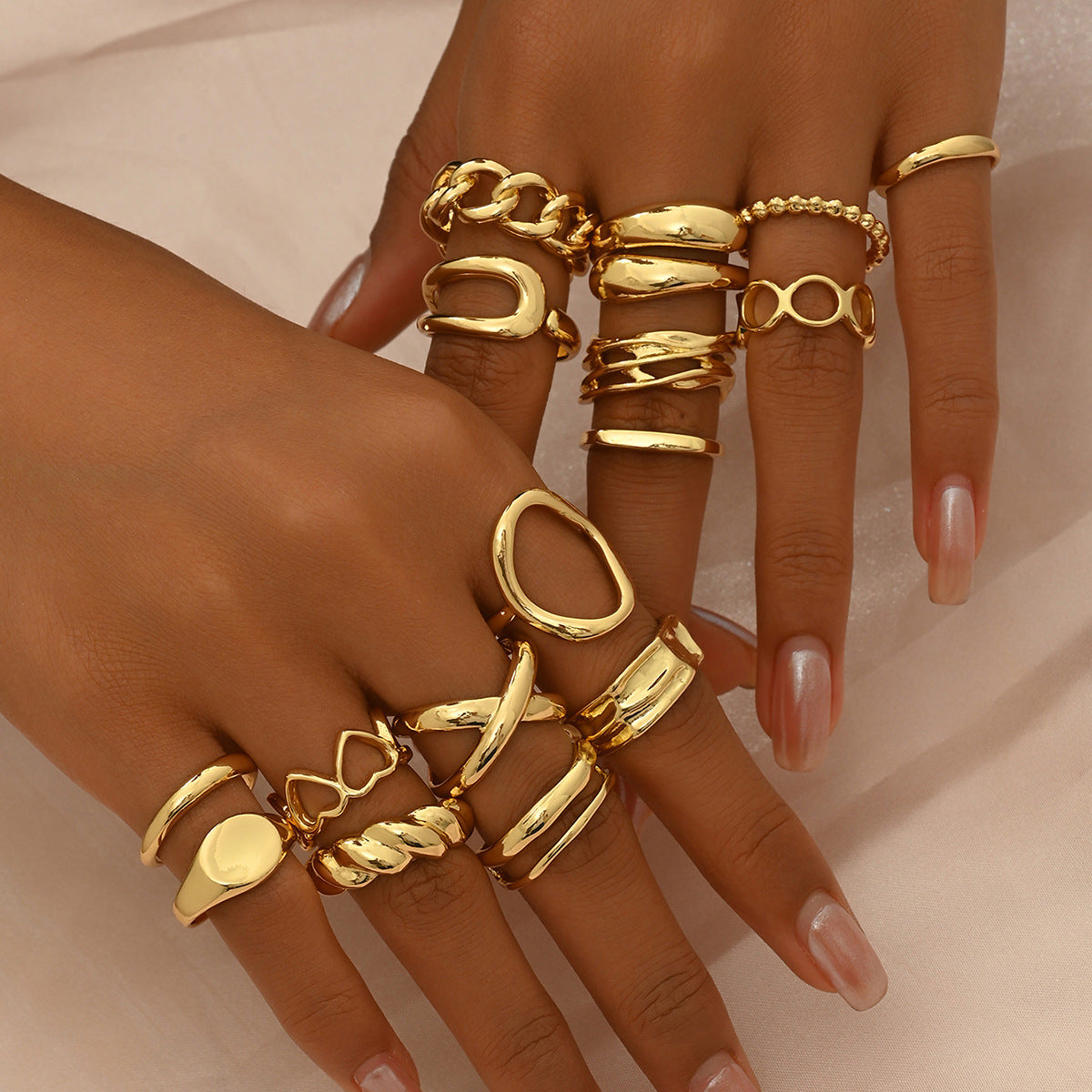Adjustable Open Ring Set Trendy & Versatile Stackable Rings (MAC414)