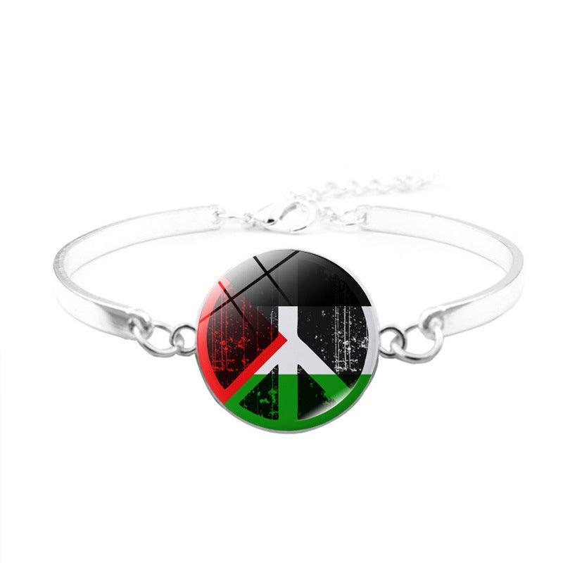 MAC081 Palestinian flag keffiyeh bracelet - Mariam's Collection