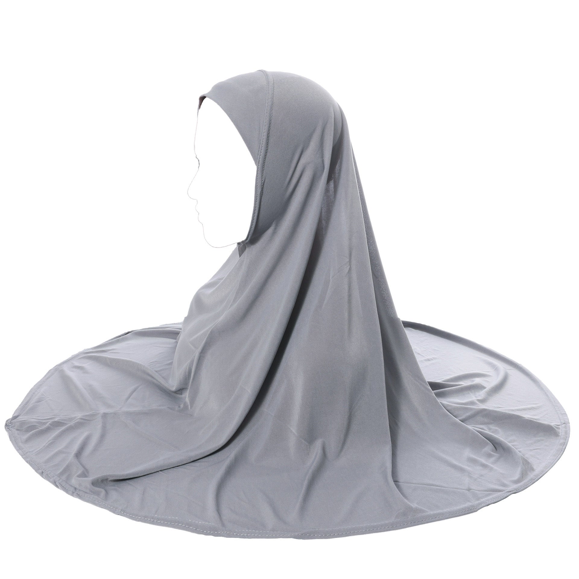 Crystal Linen Round Edge Khimar Hijab(MK028)