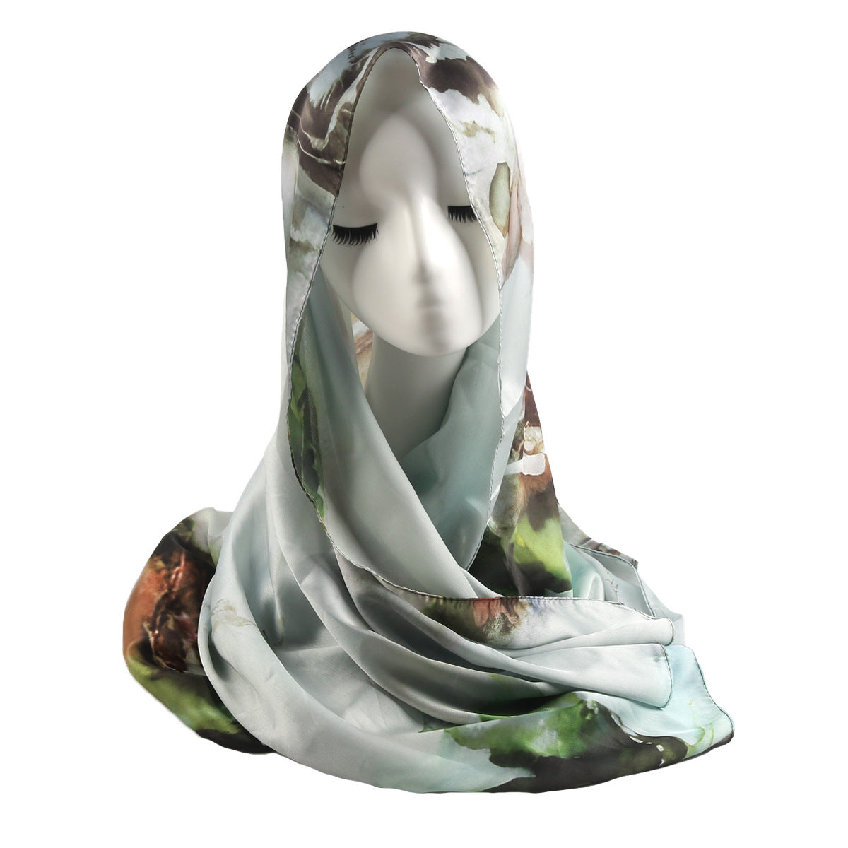 Elegance Satin Marble Print Hijab (MH172)