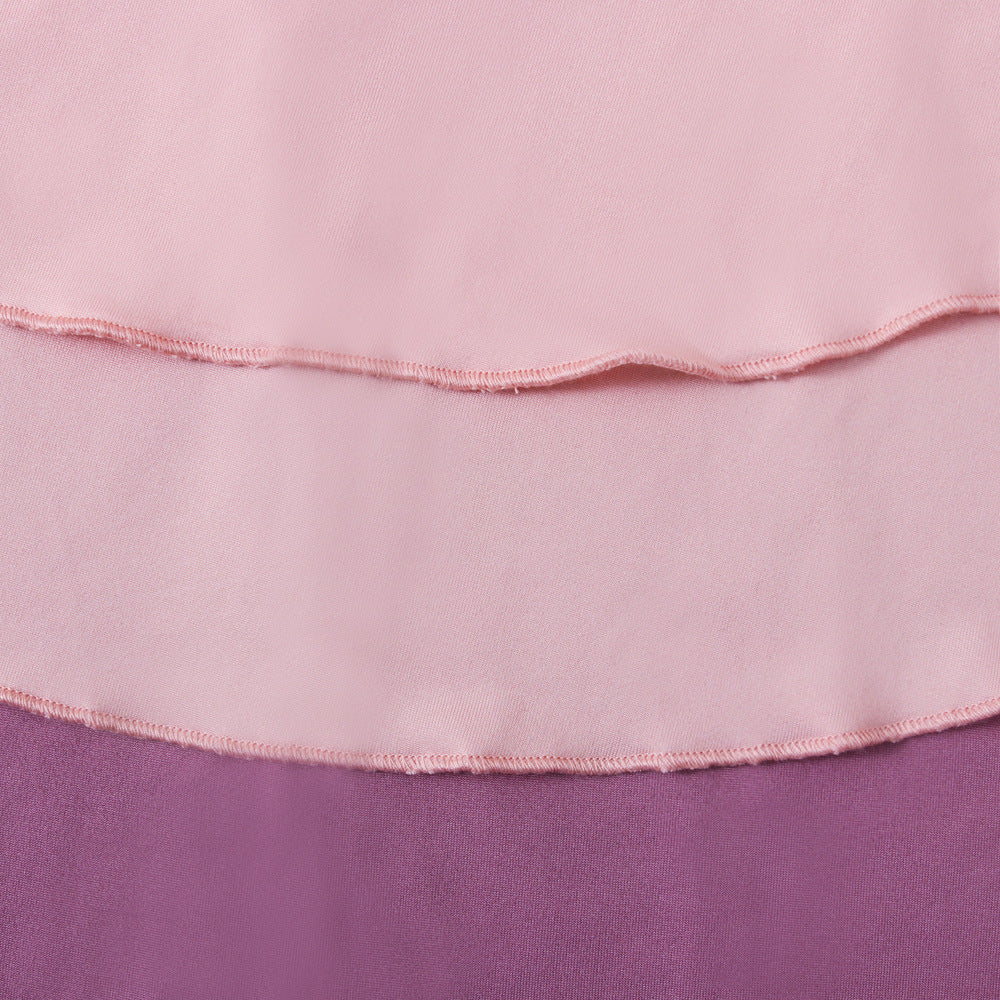 Matching Color Ruffle Abaya 2-Piece Set Kid Abaya(MKG011)