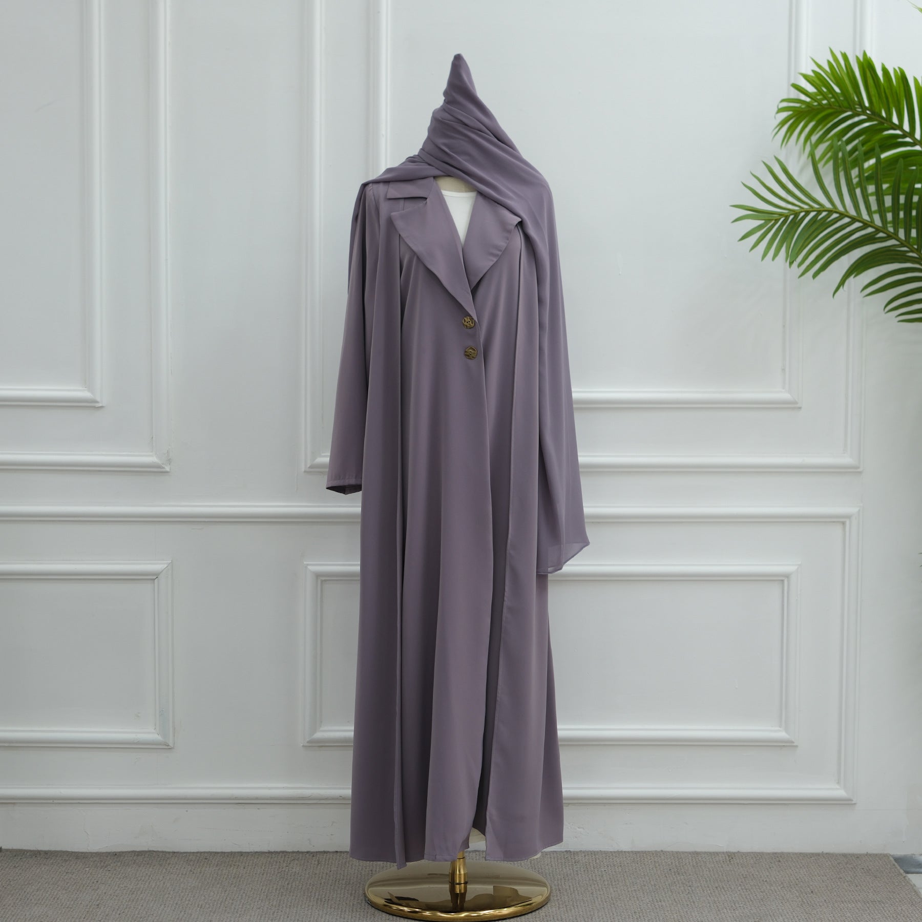 Blazer Open Abaya Set with Hijab(MOA272)