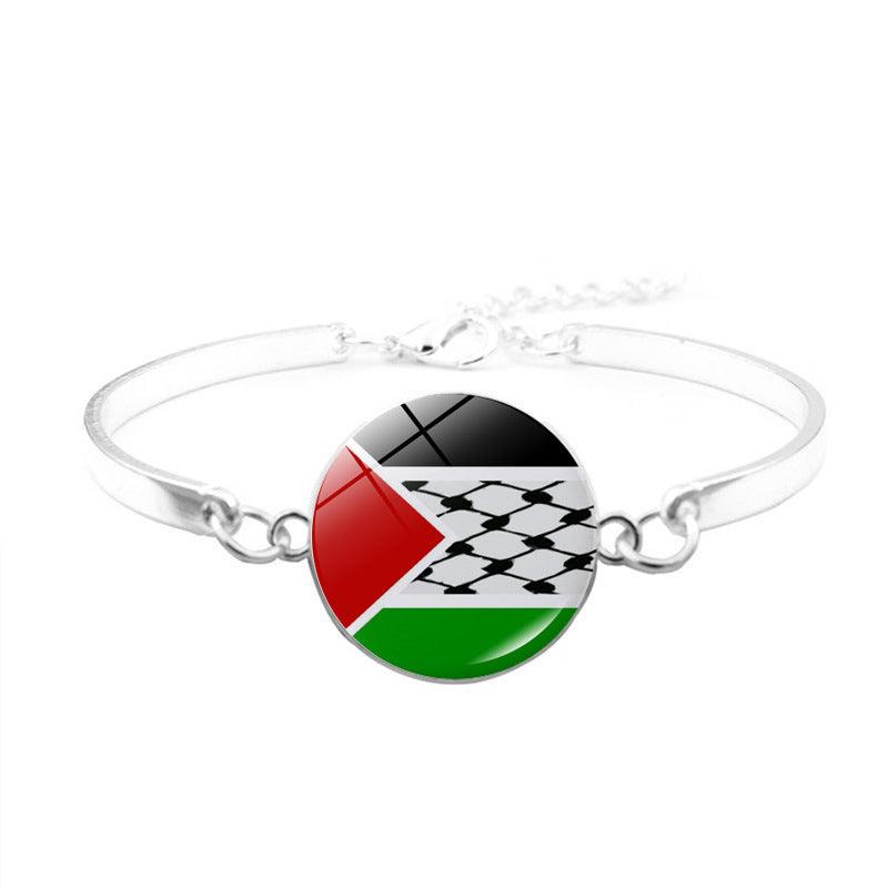 MAC081 Palestinian flag keffiyeh bracelet - Mariam's Collection