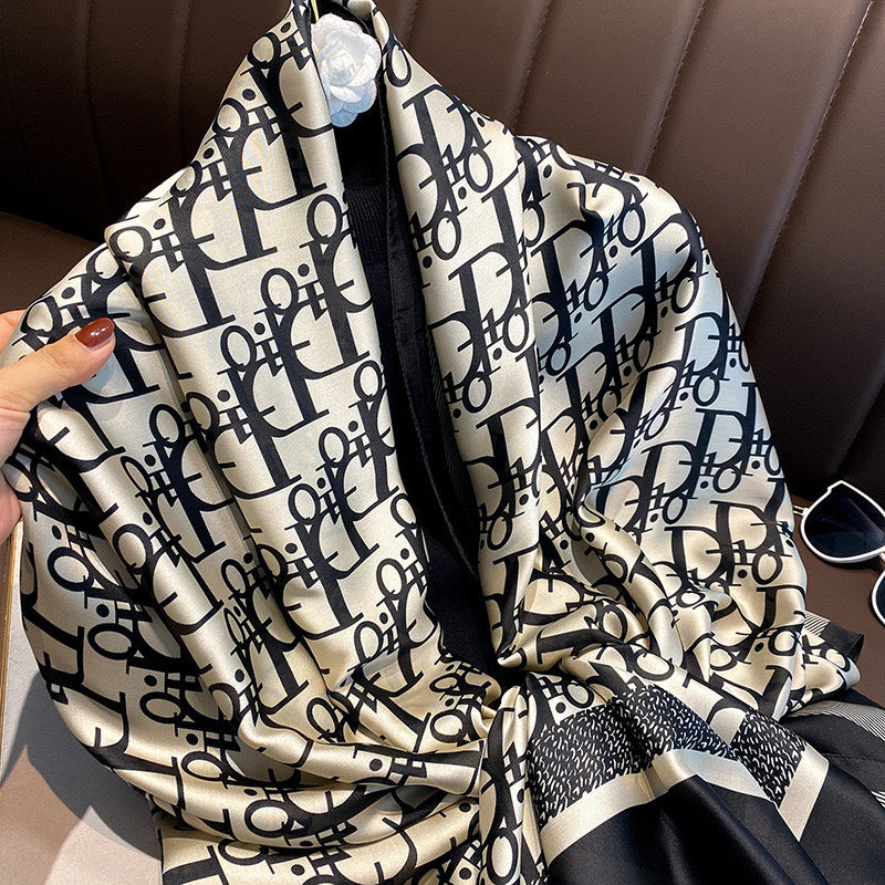 Long-Length Printed Satin Elegance Hijab (MH173)