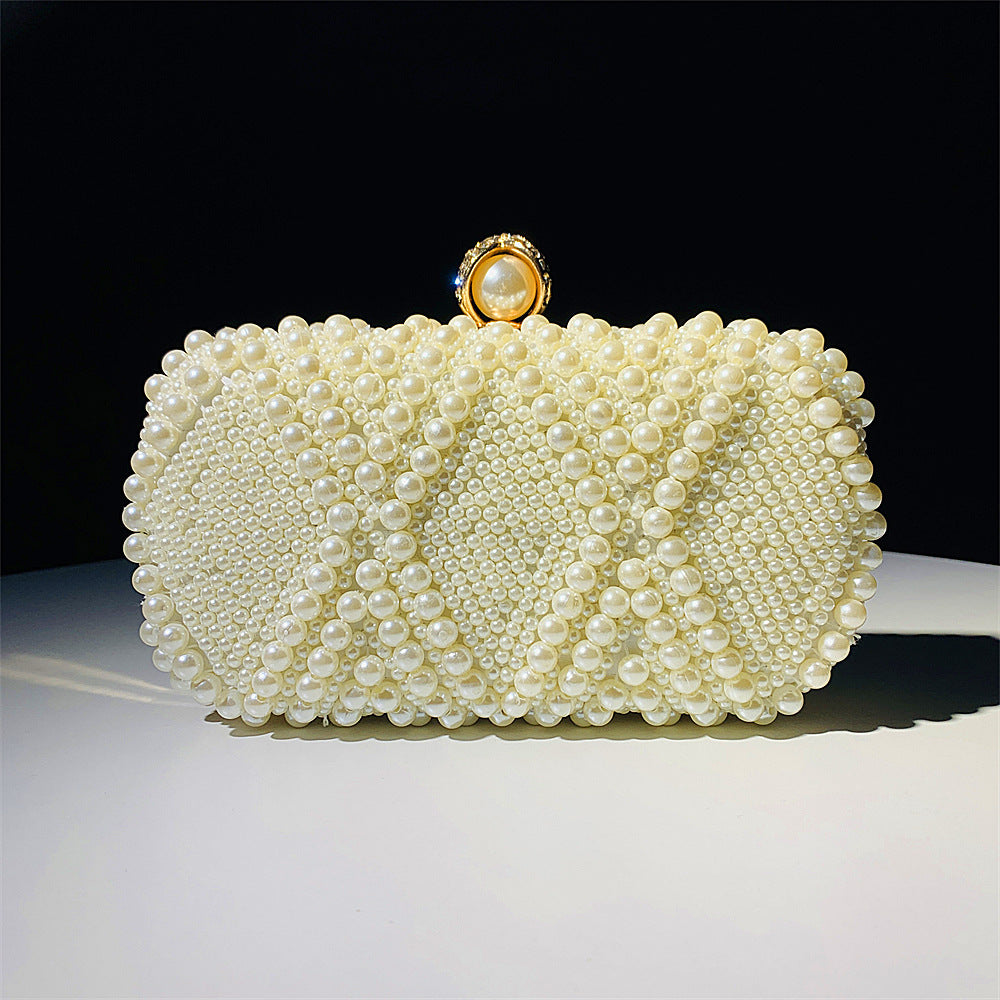 Hand-Beaded Pearl Evening Elegance Handbag (MAC286)