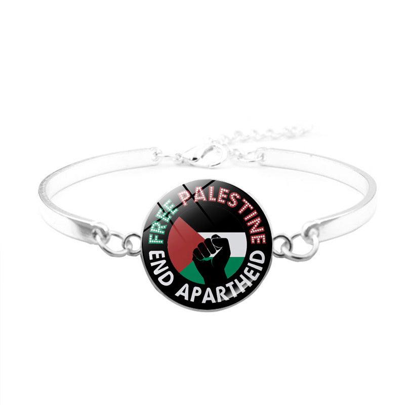 MAC081 Palestinian flag keffiyeh bracelet - Mariam's Collection