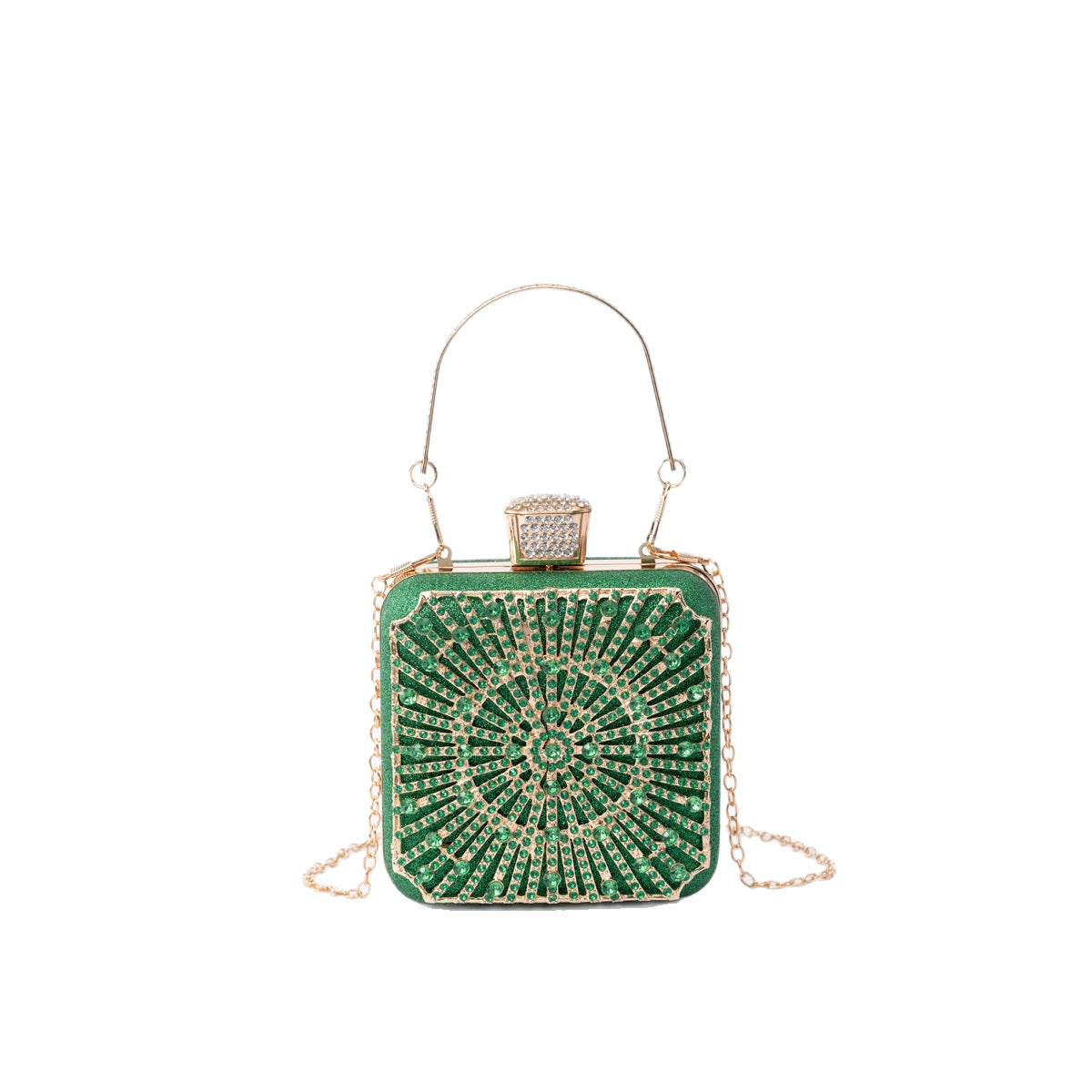 Elegance Brilliant Diamond Bag - Handcrafted Evening Box Bag for Soirées & Weddings (MAC269)