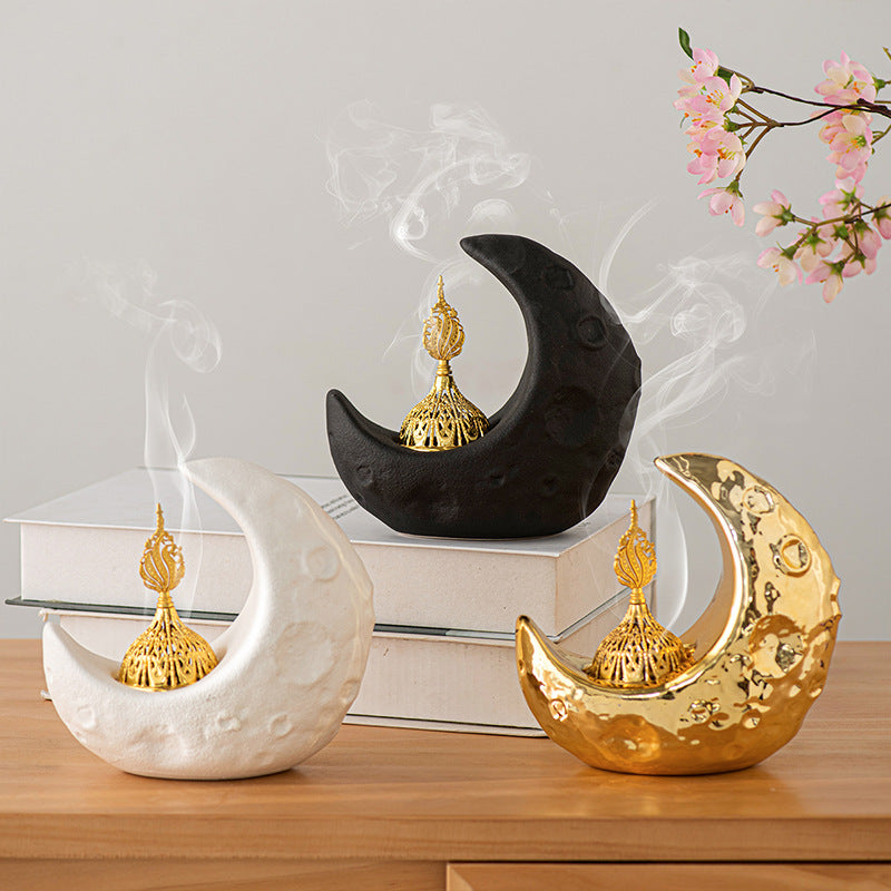 Crescent Ceramic Desktop Incense Burner (MAC400)