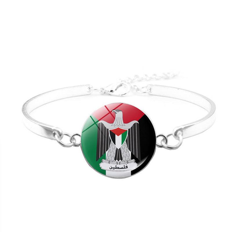 MAC081 Palestinian flag keffiyeh bracelet - Mariam's Collection