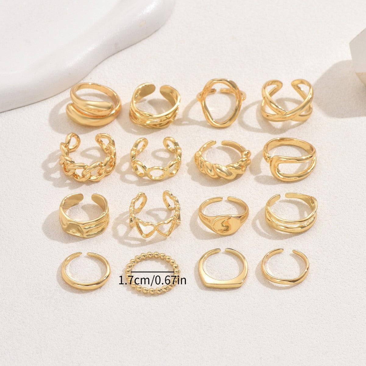 Adjustable Open Ring Set Trendy & Versatile Stackable Rings (MAC414)