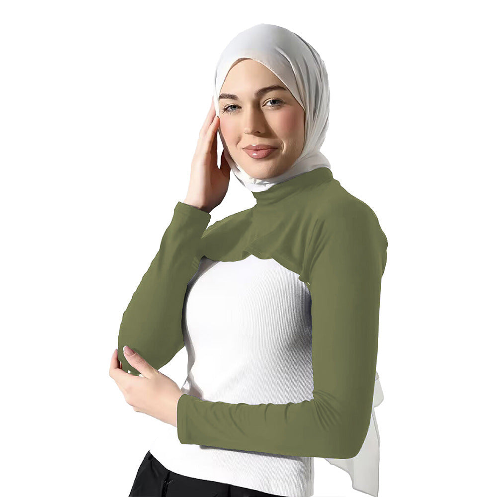 Modest Shoulder-Cover Base Layer Versatile Sleeveless Inner Top with Attached Sleeves | One Size (MAC409)