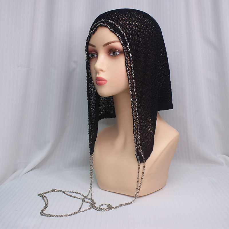 Chain Trim Hijab Cap | Sparkle Knit Balaclava with Chains(MAC375)
