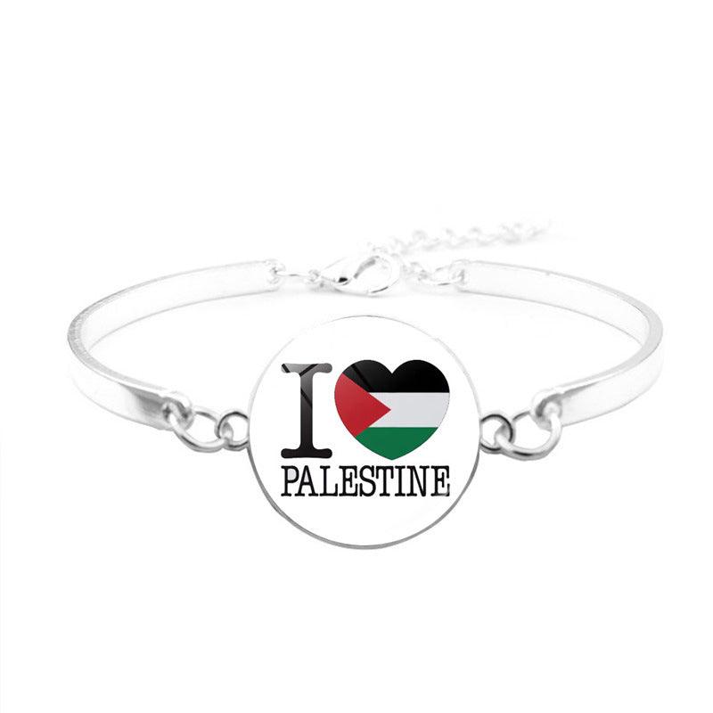 Free Palestine Bracelet | Palestinian Flag Keffiyeh Bracelet (MAC081)