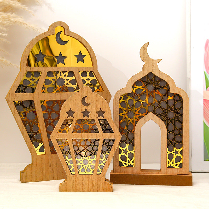 Eid Wooden LED Decorative Desktop Ornaments (MAC395)
