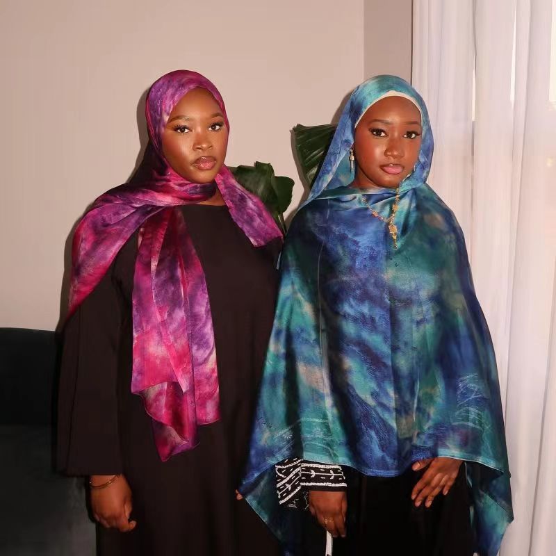 Elegance Satin Marble Print Hijab (MH172)