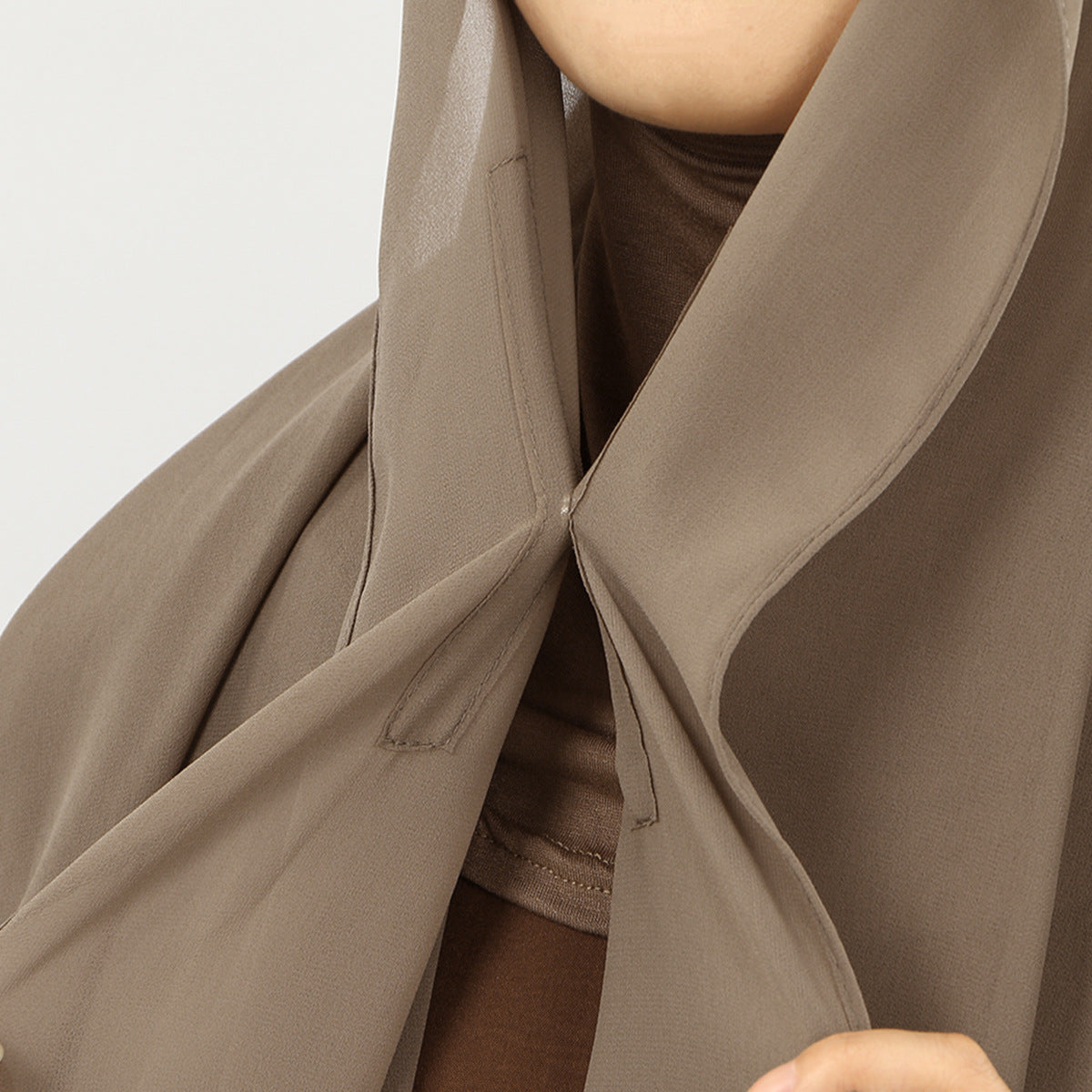 Instant Chiffon Hijab with Magnetic Closure & Ties(MH207)