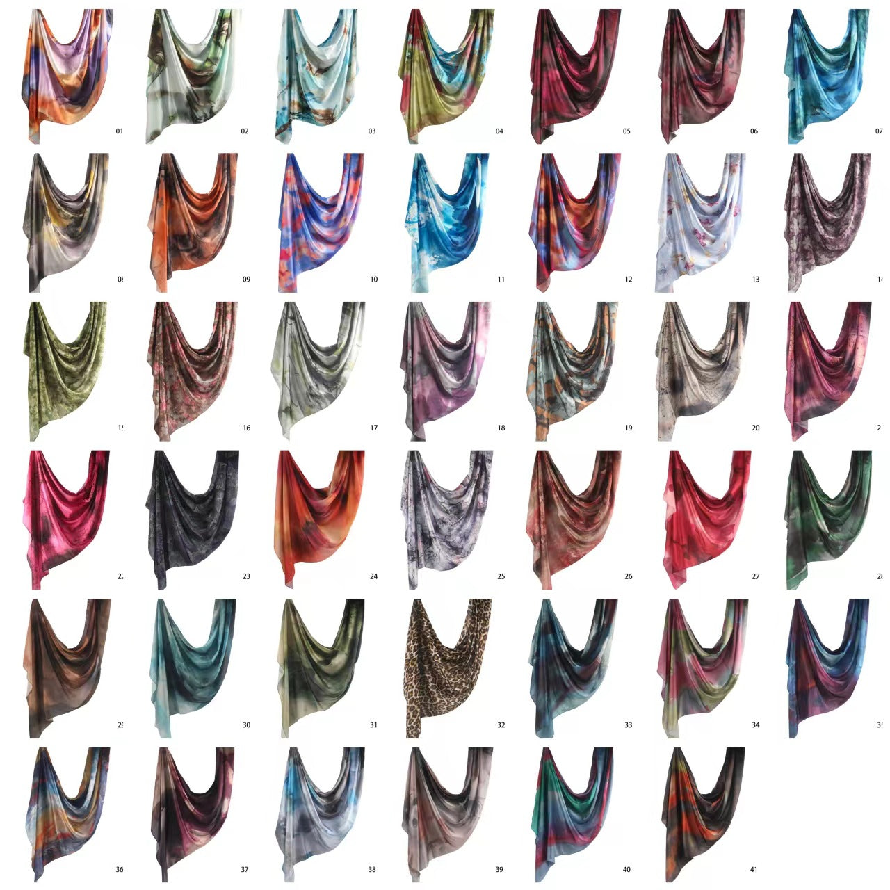 Silk Marble Print Hijab Scarf(MH209)