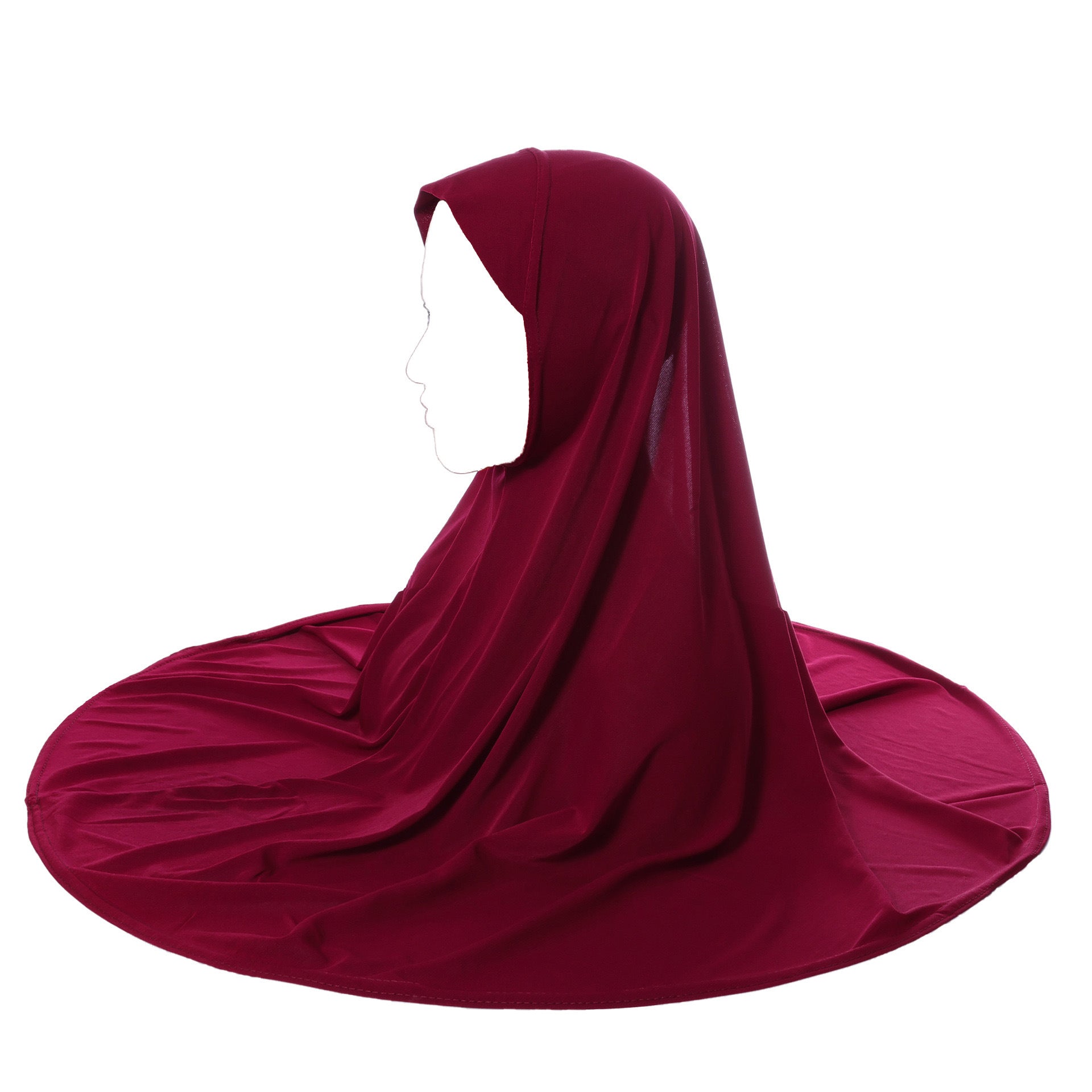 Crystal Linen Round Edge Khimar Hijab(MK028)