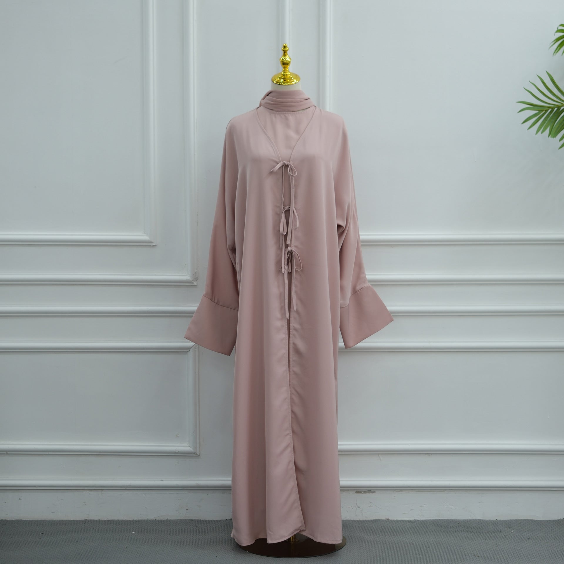 Nida Three-Piece Open Abaya Set(MOA340)