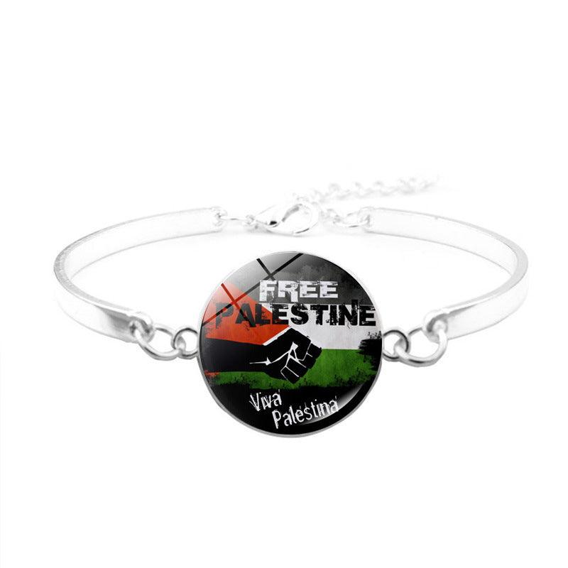 MAC081 Palestinian flag keffiyeh bracelet - Mariam's Collection